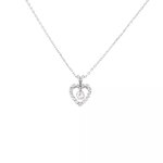 Collier coeur diamants 0. 46 carat or blanc 4. 21g Collier coeur diamants 0. 46 carat or blanc 4. 21g