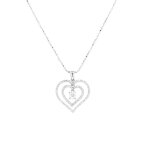 Collier coeur diamants 0. 64 carat or blanc 5. 74g