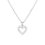 Collier coeur diamants 0. 64 carat or blanc 7. 04g