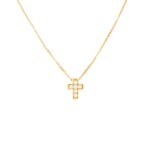 Collier croix diamants 0. 12 carat or jaune 2. 87g