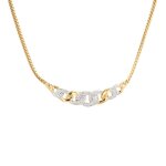 Collier diamants 0. 05 carat 2 ors 9. 81g