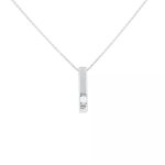 Collier diamant 0. 09 carat or blanc 5. 34g