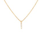 Collier trilogie diamants 0. 15 carat or jaune 3. 81g