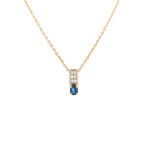Collier diamants 0. 42 carat et saphir 0. 32 carat or jaune 9. 77g