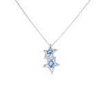Collier étoiles saphirs 0. 54 carat et diamants 0. 03 carat or blanc 4. 29g Collier étoiles saphirs 0. 54 carat et diamants 0. 03 carat or blanc 4. 29g