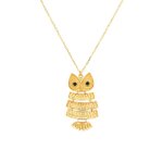 Collier hibou onyx or jaune 5. 54g