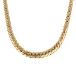 Collier maille anglaise e chute or jaune 31. 67g