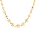 Collier maille boules en chute or jaune 22. 02g