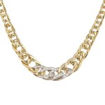 Collier maille en chute diamants 0. 36 carat 2 ors 34. 80g