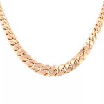 Collier maille gourmette en chute or rose 27. 04g