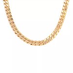 Collier maille gourmette or rose 32. 09g