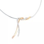 Collier maille omga diamants 0. 30 carat 2 ors 20. 22g