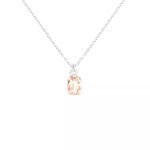 Collier morganite 2. 59 carats et diamant 0. 38 carat or blanc 6. 13g