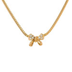 Collier noeud diamants 0. 12 carat or jaune 10. 25g