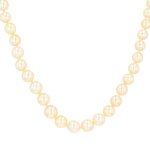 Collier perles de culture en chute or jaune 48. 96g