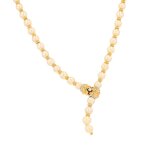 Collier de perles et diamant 0. 025 carat 2 ors 26. 95g