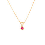 Collier rubis 0. 29 carat et diamants 0. 02 carat or jaune 3. 17g