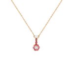 Collier rubis 0. 32 carat et diamants 0. 26 carat or jaune 4. 14g