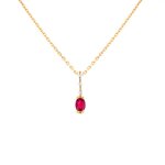 Collier rubis 0. 49 carat et diamants 0. 06 carat or jaune 3. 60g