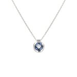 Collier saphirs 0. 48 carat et diamants 0. 20 carat or blanc 4. 11g