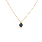 Collier saphir 0. 72 carat et diamant 0. 03 carat or jaune 3. 12g