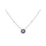Collier saphirs 1. 15 carat et diamants 0. 30 carat en or blanc