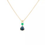 Collier saphir, diamant et émeraude or jaune 4. 92g Collier saphir, diamant et émeraude or jaune 4. 92g