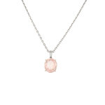 Collier saphir rose 3. 36 carats et diamant 0. 06 carat or blanc 4. 34g