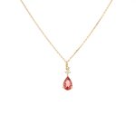 Collier tourmaline 1. 25 carat et diamant 0. 07 carat or jaune 3. 19g