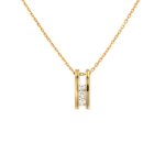 Collier trilogie diamants 0. 12 carat or jaune 4. 33g