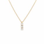Collier trilogie diamants 0. 40 carat or jaune 3. 14g