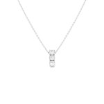 Collier trilogie diamants 0. 49 carat or blanc 2. 41g