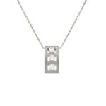 Collier trilogie diamants 0. 69 carat or blanc 10. 69g
