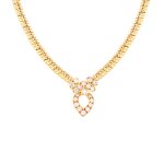 Collier van cleef & arpels diamants 0. 90 carat or jaune 46. 68g