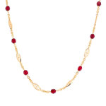 Collier vintage filigrane perles de grenats or jaune 15. 04g