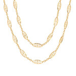 Collier vintage maille filigrane double rang or jaune 38. 01g