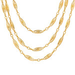 Collier vintage maille filigrane sautoir or jaune 52. 65g