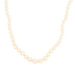 Collier vintage perles de culture en chute or jaune 19. 23g