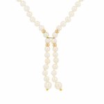 Collier vintage perles de culture or jaune 22. 36g