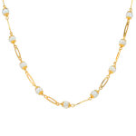 Collier vintage sautoir perles or jaune 25. 64g Collier vintage sautoir perles or jaune 25. 64g