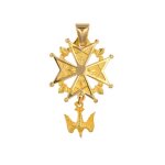 Croix huguenote or jaune 4. 18g Croix huguenote or jaune 4. 18g