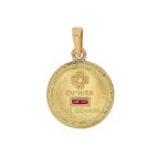 M�daille d'amour augis rubis 0. 02 carat et diamant 0. 01 carat or jaune 3. 77g