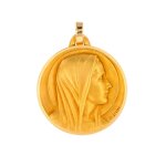 M�daille ancienne vierge marie or jaune 10. 55g