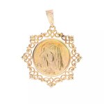 Mdaille vierge marie or jaune 7. 76g
