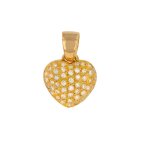 Pendentif coeur diamants 0. 43 carat or jaune 1. 95g