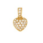 Pendentif coeur diamants 0. 44 carat or jaune 2. 95g