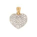 Pendentif coeur diamants 0. 50 carat 2 ors 5. 09g