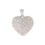 Pendentif coeur diamants 0. 57 carat or blanc 6. 64g Pendentif coeur diamants 0. 57 carat or blanc 6. 64g