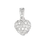 Pendentif coeur diamants 0. 81 carat or blanc 2. 65g