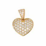 Pendentif coeur diamants 1. 51 carat or jaune 4. 68g